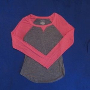 Pink and Gray Round Neck T-Shirt